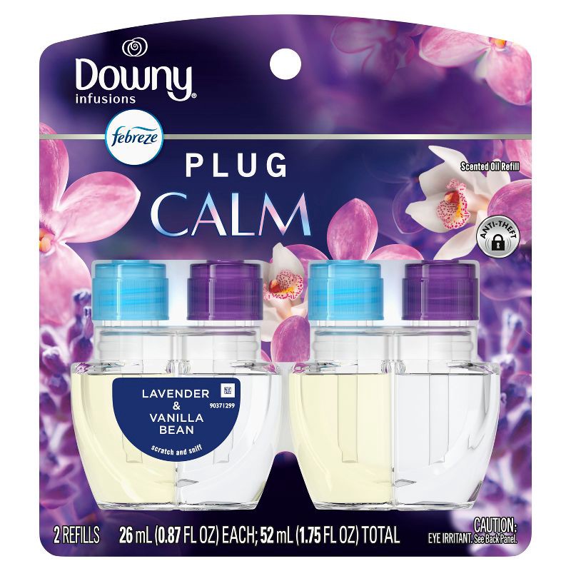 slide 9 of 13, Febreze Downy Infusions Calm Plug Dual Air Freshener Refill - Lavender & Vanilla Bean - 1.75 fl oz/2pk, 1.75 fl oz, 2 ct