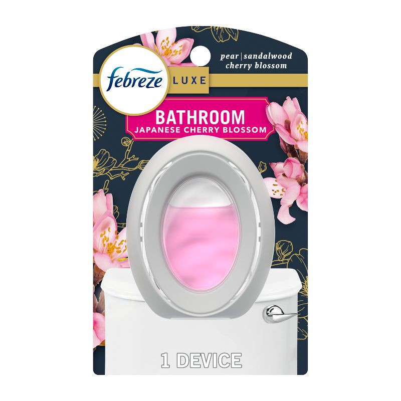 slide 1 of 11, Febreze Japanese Cherry Blossom Bathroom Air Freshener: 0.25 Oz, Non-Powered, Oil, Dye-Free, 0.25 oz