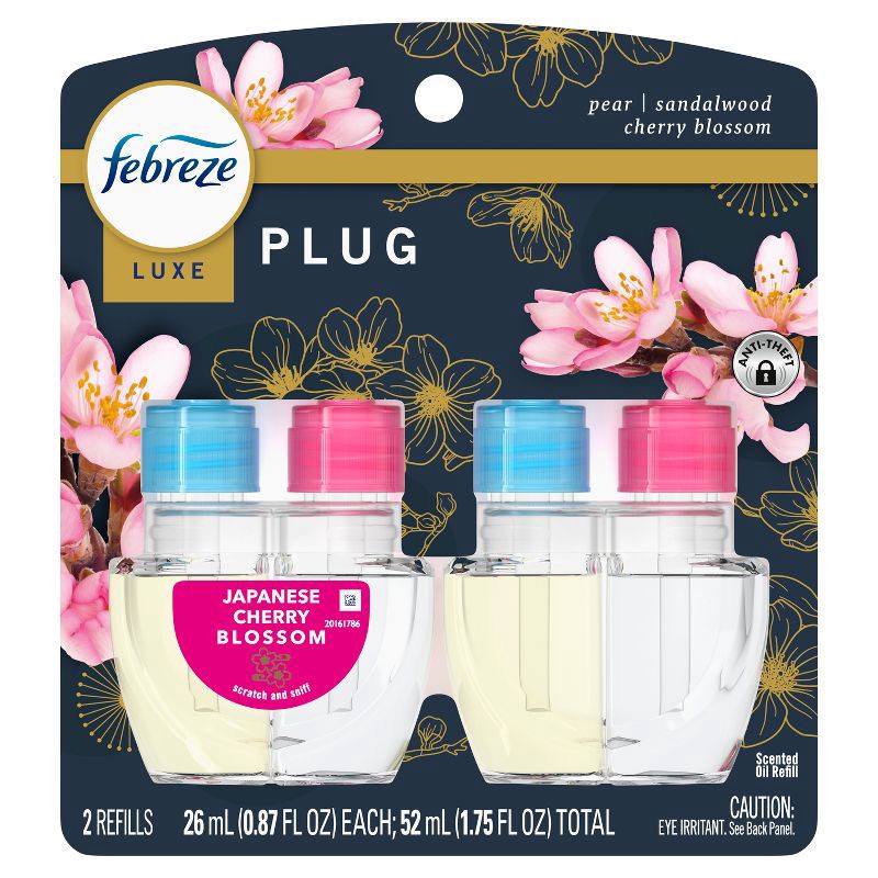 slide 12 of 16, Febreze Dual Plug Air Freshener Refill Plug -Japanese Cherry Blossom - 1.75 fl oz/2pk, 1.75 fl oz, 2 ct