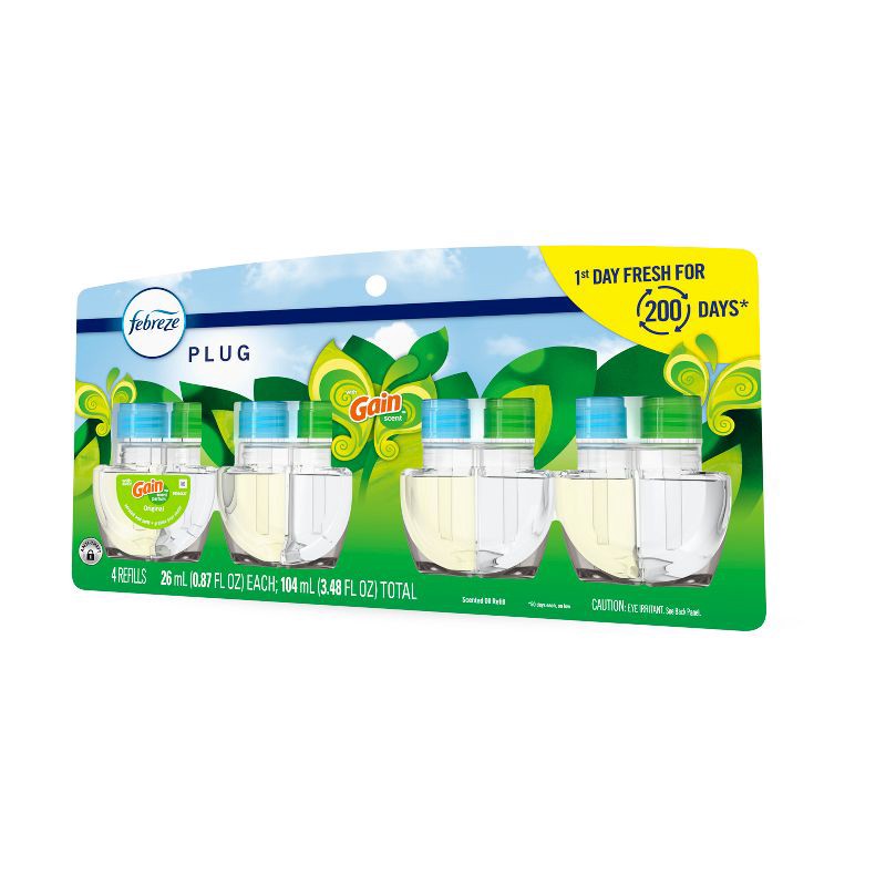 slide 15 of 16, Febreze Plug Quadruple Air Freshener Refill - Gain Original - 3.48 fl oz/4pk, 3.48 fl oz, 4 ct