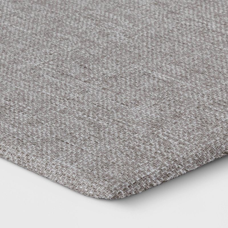 slide 3 of 4, 1'6"x2'6" Rectangle Indoor Floor Mat Gray - Threshold™: Kitchen Mat, Basket Weave, Flat Pile, PVC Backing, 1 ct
