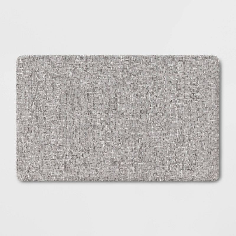 slide 1 of 4, 1'6"x2'6" Rectangle Indoor Floor Mat Gray - Threshold™: Kitchen Mat, Basket Weave, Flat Pile, PVC Backing, 1 ct