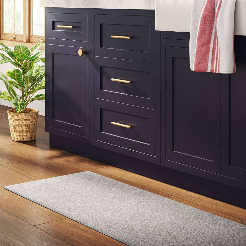 slide 2 of 4, 1'8"x5' Rectangle Indoor Floor Mat Gray - Threshold™: Basket Weave, Kitchen Floor Mat, PVC Backing, Flat Pile, 1 ct