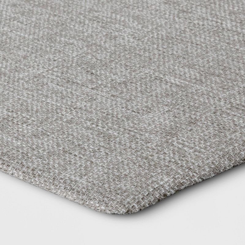 slide 3 of 4, 1'8"x5' Rectangle Indoor Floor Mat Gray - Threshold™: Basket Weave, Kitchen Floor Mat, PVC Backing, Flat Pile, 1 ct