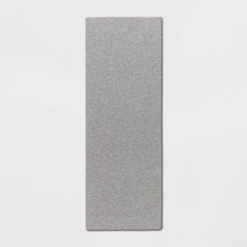 slide 1 of 4, 1'8"x5' Rectangle Indoor Floor Mat Gray - Threshold™: Basket Weave, Kitchen Floor Mat, PVC Backing, Flat Pile, 1 ct
