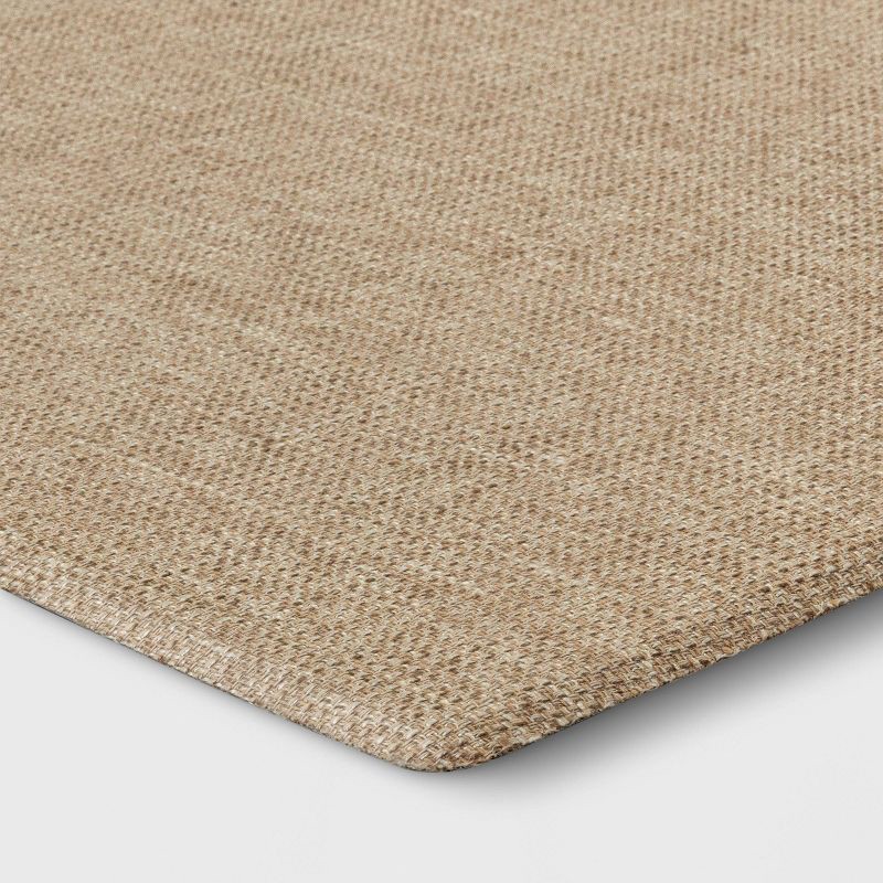slide 3 of 4, 1'8"x5' Rectangle Indoor Floor Mat Tan - Threshold™: Kitchen Runner, Basket Weave, Flat Pile, Polyester, 1 ct