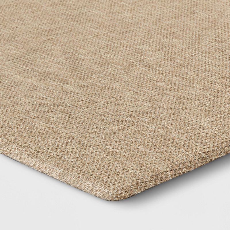 slide 3 of 4, 1'6"x2'6" Rectangle Indoor Floor Mat Tan - Threshold™: Basket Weave, Kitchen Comfort, Flat Pile, PVC Backing, 1 ct