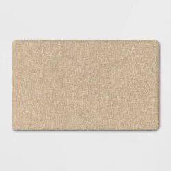 1'6"x2'6" Rectangle Indoor Floor Mat Tan - Threshold™: Basket Weave, Kitchen Comfort, Flat Pile, PVC Backing
