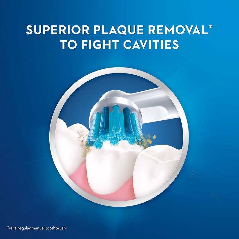 slide 3 of 10, Oral-B Kids' Electric Toothbrush with Sensitive Brush Head and Timer - Blue, 1 ct