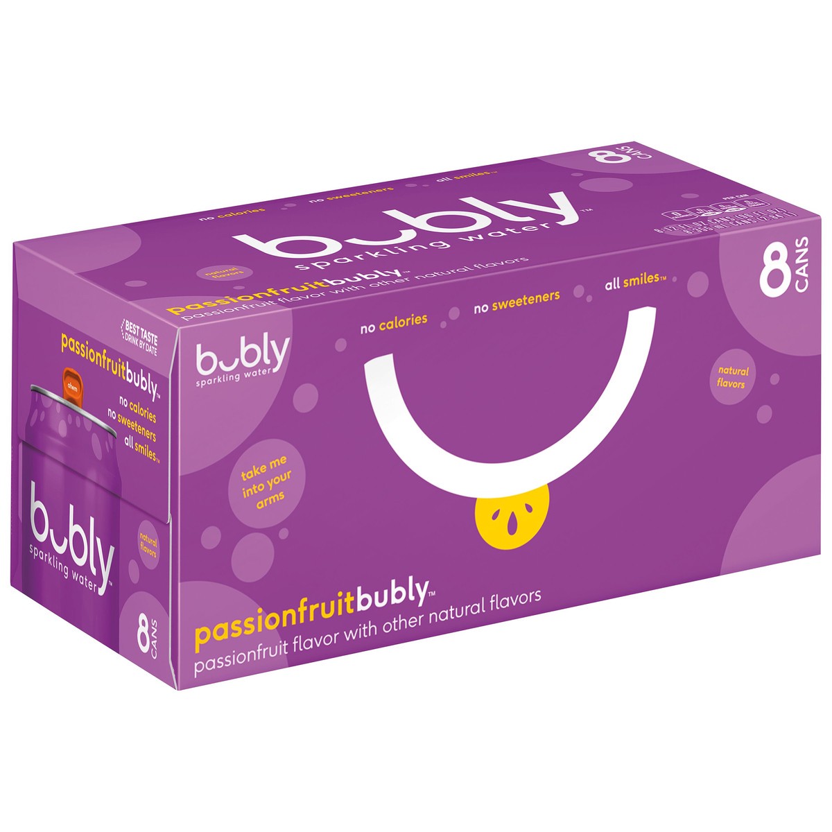 slide 2 of 6, bubly Sparkling Water Passionfruit Flavor, 8 ct