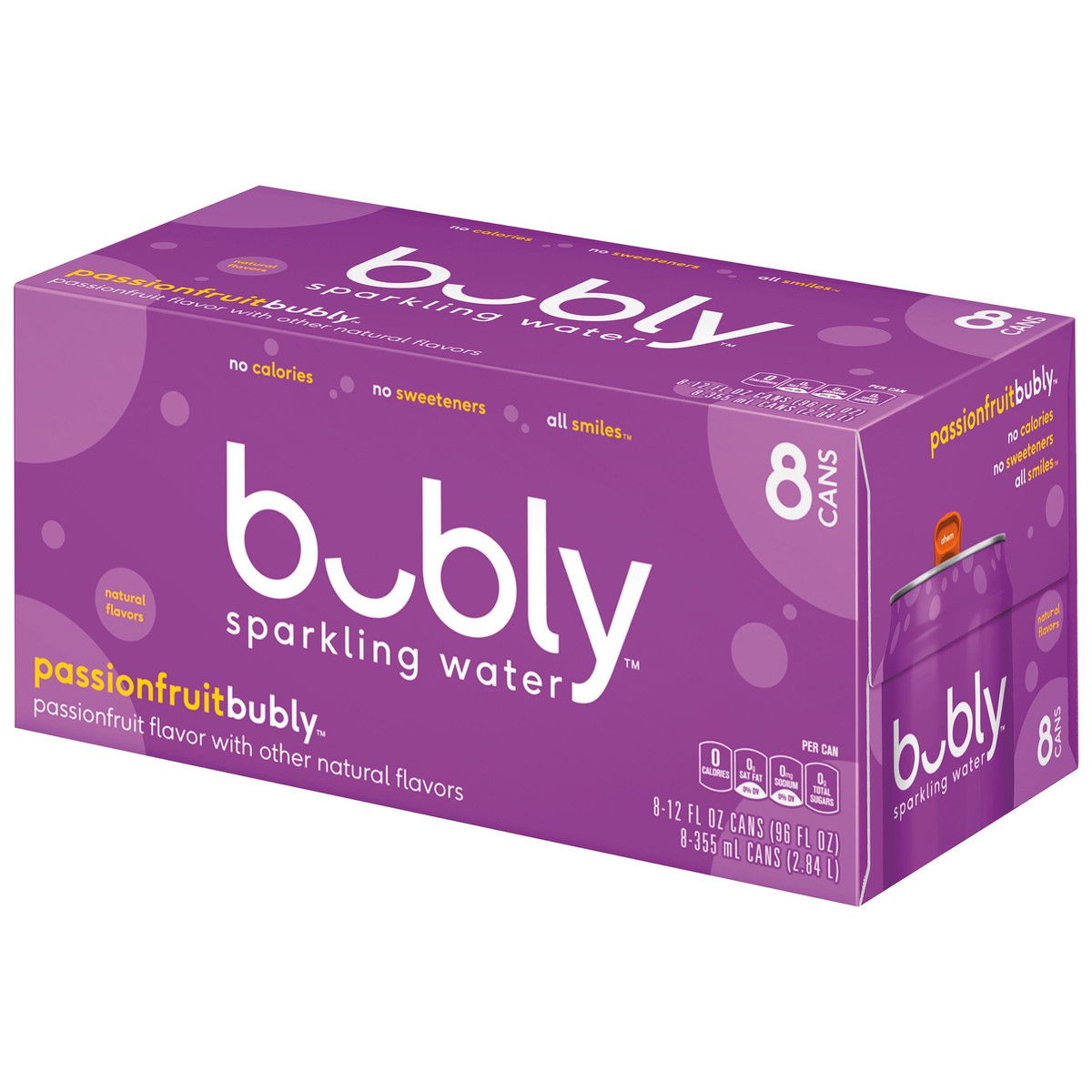 slide 5 of 6, bubly Sparkling Water Passionfruit Flavor, 8 ct
