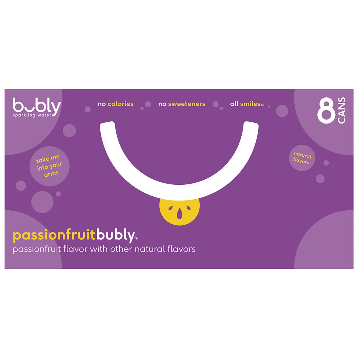 slide 3 of 6, bubly Sparkling Water Passionfruit Flavor, 8 ct