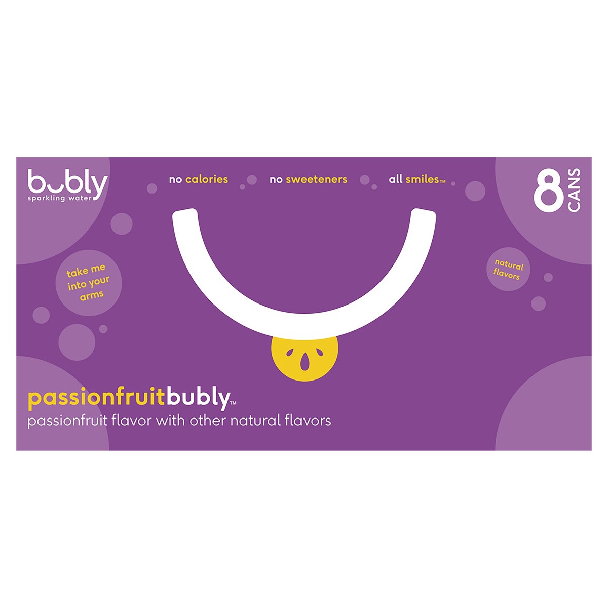 slide 1 of 6, bubly Sparkling Water Passionfruit Flavor, 8 ct