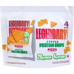Legendary Foods Gluten Free and Keto Friendly Popped Protein Chips - Pizza - 4.8oz/4ct