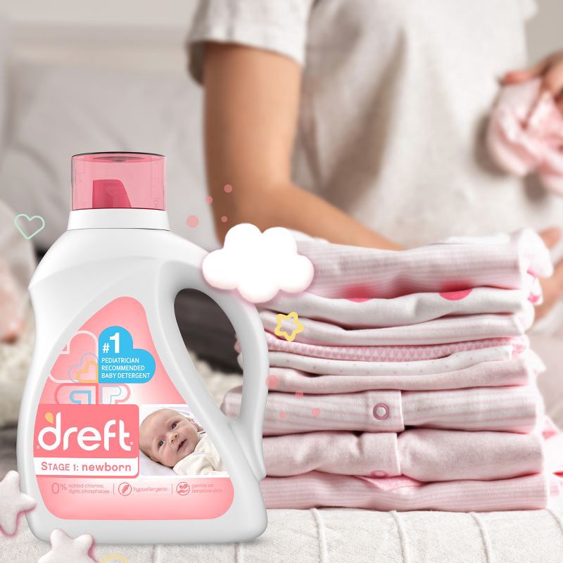slide 6 of 9, Dreft Original Stage 1: Newborn HE Liquid Laundry Detergent 64 Loads- 92 fl oz, 92 fl oz