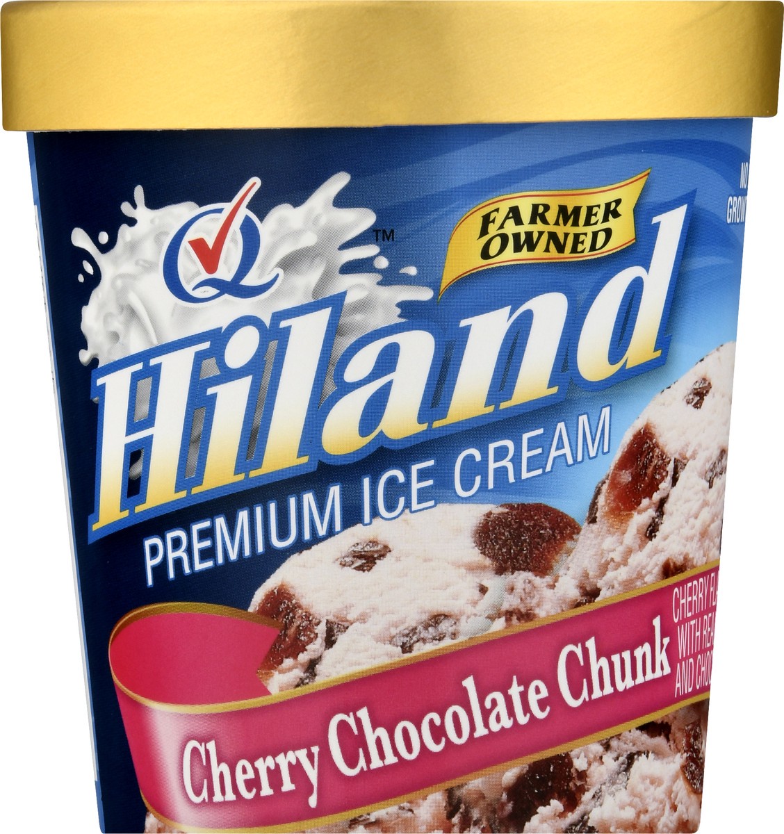 slide 1 of 13, Hiland Dairy Premium Cherry Chocolate Chunk Ice Cream 1 pt, 1 pint