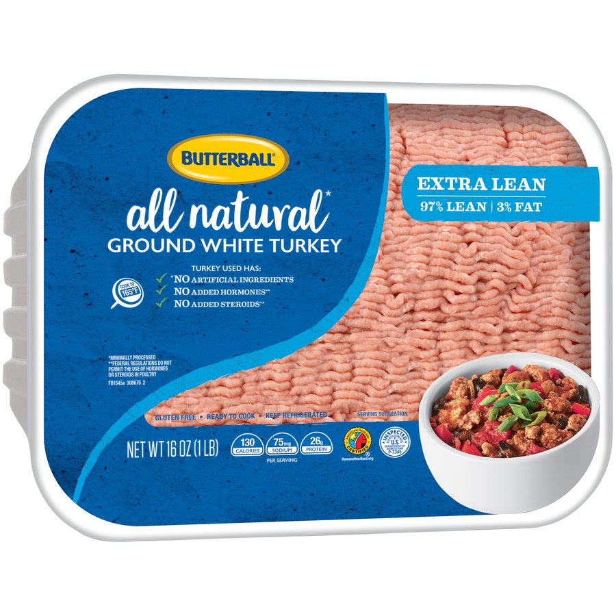 slide 2 of 8, Butterball Everyday Fresh 97% Lean ground White Turkey, 16 oz