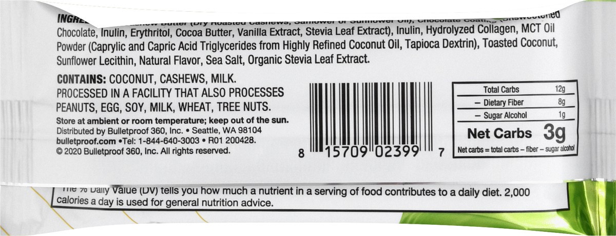 slide 3 of 13, Bulletproof Coconut Collagen Bar 1.23 oz, 1.23 oz