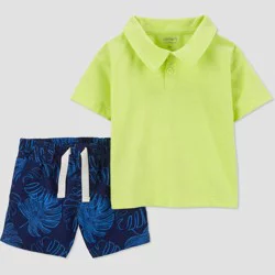 Carter's Just One You® Baby Boys' Palms Top & Bottom Set - Blue/Yellow 9M