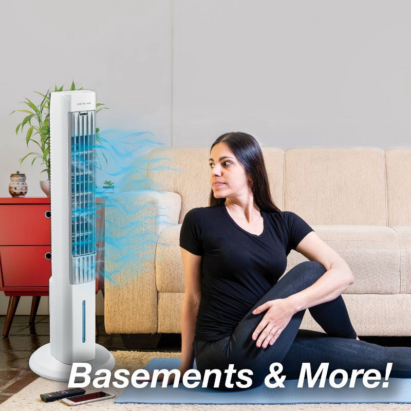 slide 7 of 7, As Seen on TV Arctic Air Tower +: Electric Portable Cooling Fan, Quiet Operation, 4 Speeds, Black, 103 CFM, No Assembly Required, 1 ct