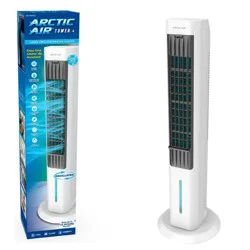 As Seen on TV Arctic Air Tower +: Electric Portable Cooling Fan, Quiet Operation, 4 Speeds, Black, 103 CFM, No Assembly Required