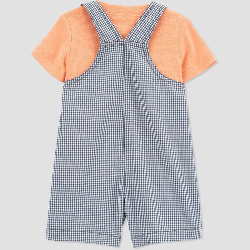 slide 3 of 5, Carter's Just One You® Baby Boys' Gingham Overalls - Orange 9M, 1 ct