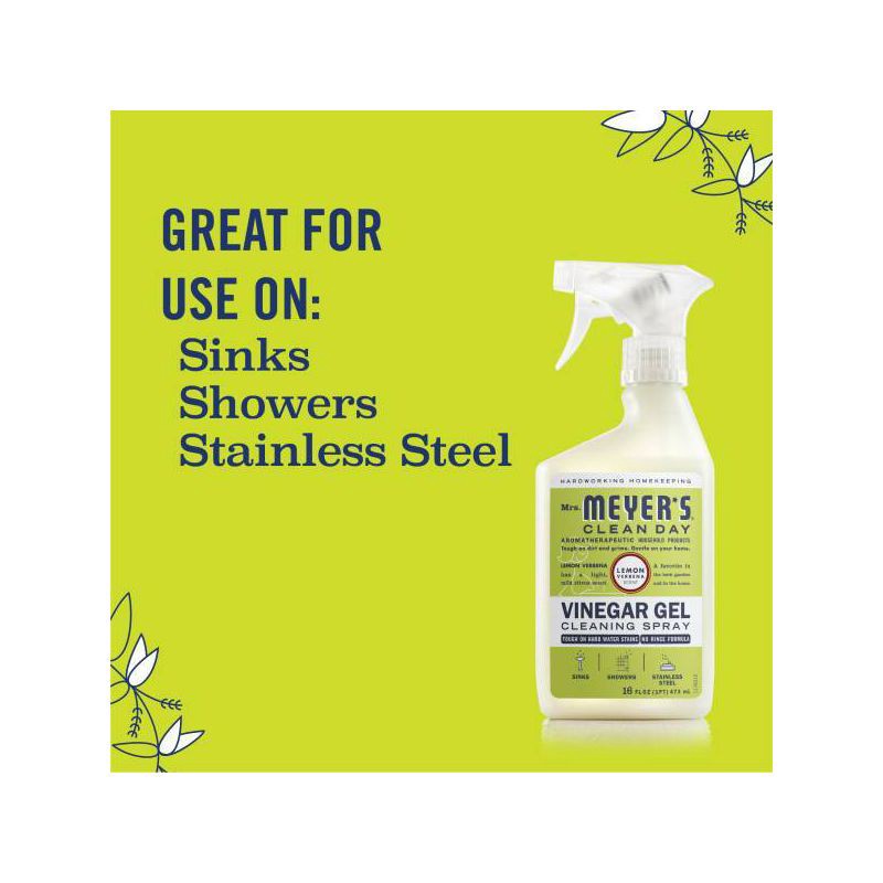 slide 6 of 6, Mrs. Meyer's Clean Day Mrs. Meyer's Lemon Verbena Clean Day Vinegar Gel Bathroom Cleaning Spray - 16 fl oz, 16 fl oz