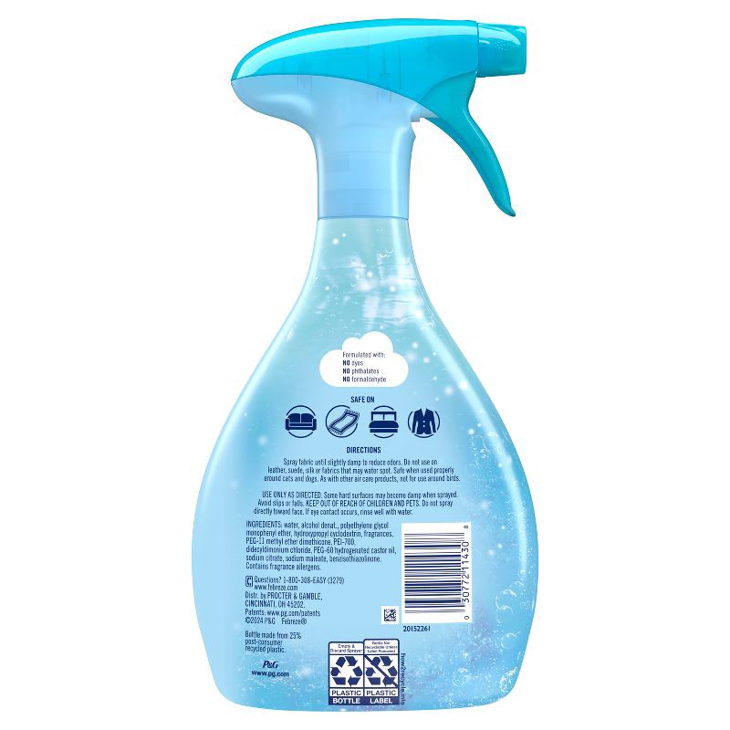 slide 13 of 13, Febreze Fabric Rejuvenating Air Freshener - Water Zesty Orange Blossom - 23.6 fl oz, 23.6 fl oz