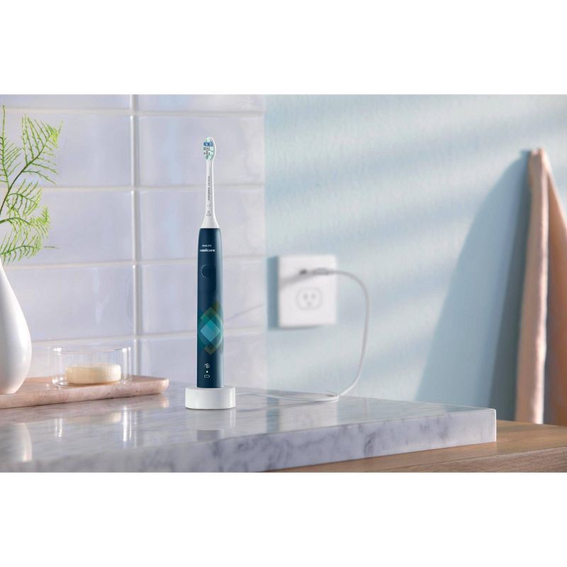 slide 8 of 13, Philips Sonicare 4100 Plaque Control Rechargeable Electric Toothbrush - HX3689/22 - Navy, 1 ct