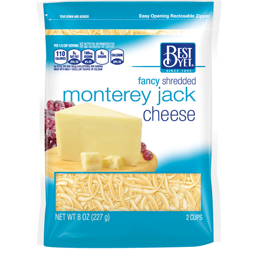 slide 1 of 1, Best Yet Fancy Shredded 2% Monterey Jack Cheese - 8 oz, 8 oz