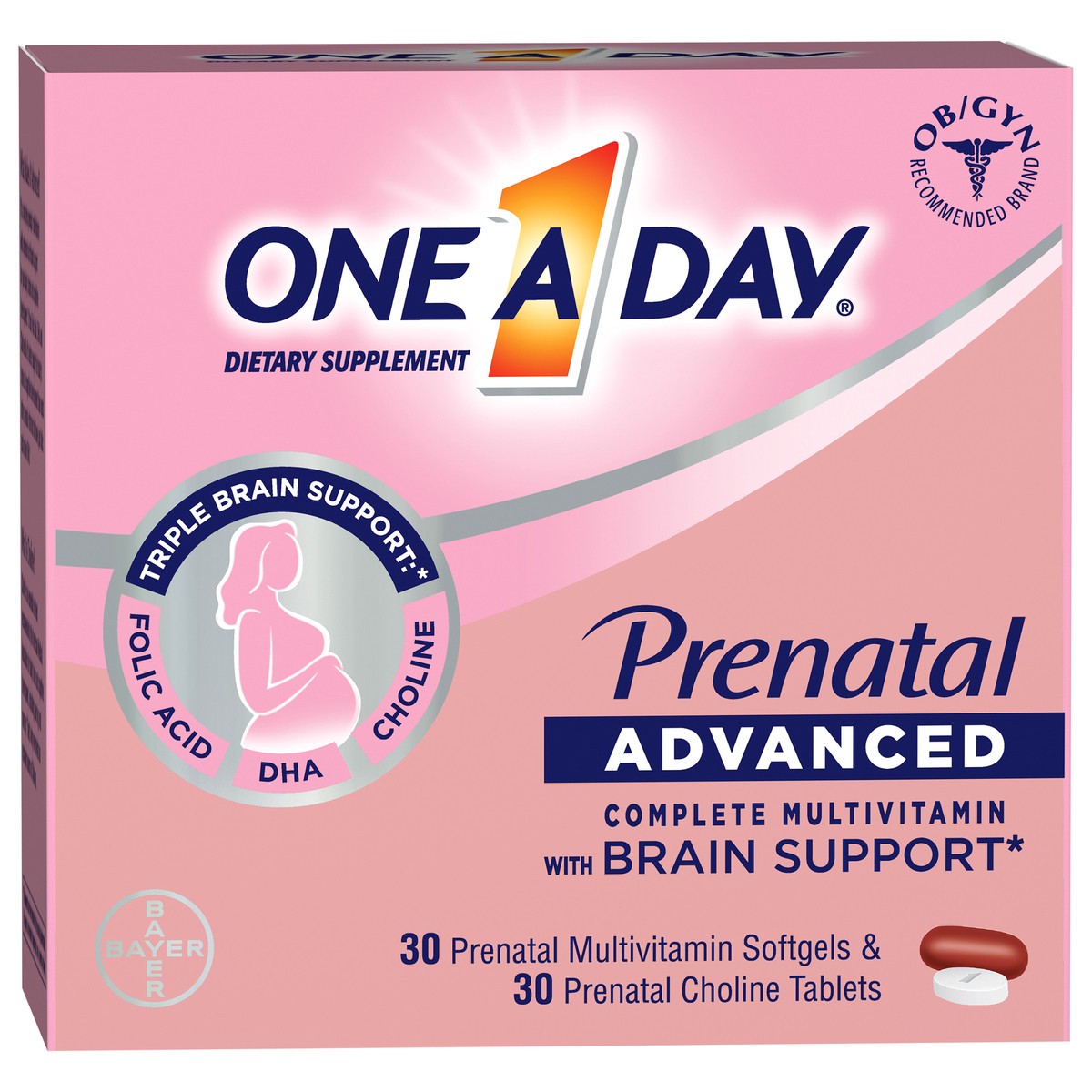 slide 9 of 10, One A Day Prenatal Advanced Complete Multivitamin 60 1 ea BOX, 1 ct