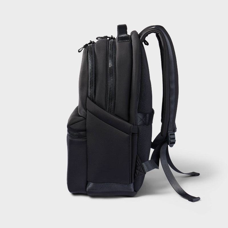 slide 3 of 6, 14L Faux Neoprene Backpack - All In Motion™️Black: Unstructured Knit Design, 14 liter