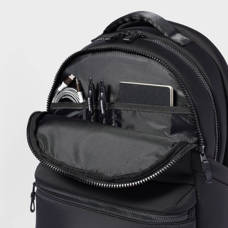 slide 5 of 6, 14L Faux Neoprene Backpack - All In Motion™️Black: Unstructured Knit Design, 14 liter