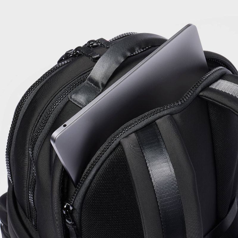 slide 6 of 6, 14L Faux Neoprene Backpack - All In Motion™️Black: Unstructured Knit Design, 14 liter