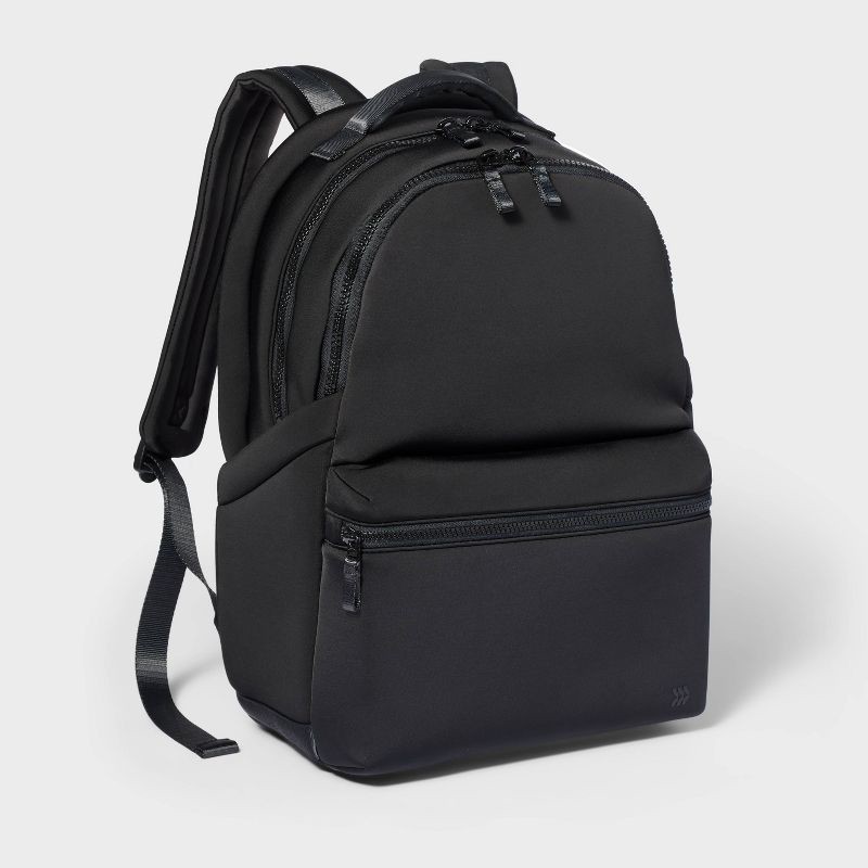 slide 1 of 6, 14L Faux Neoprene Backpack - All In Motion™️Black: Unstructured Knit Design, 14 liter