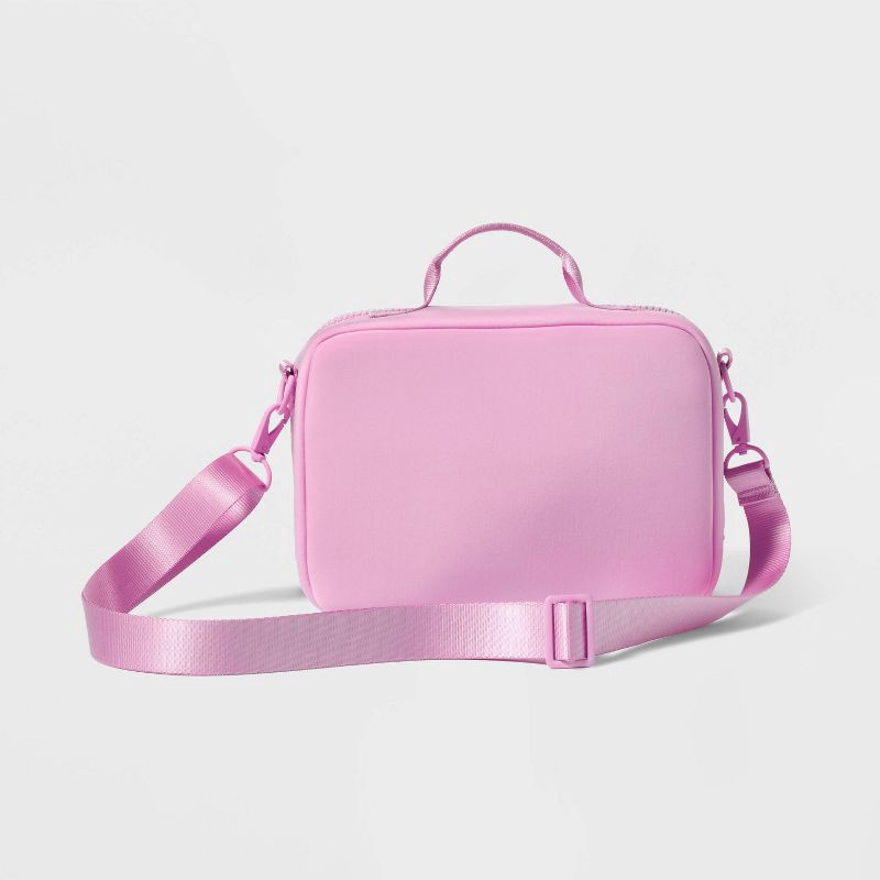 slide 3 of 4, Faux Neoprene Lunch Tote - All In Motion™️Pink: Zipper Closure, Solid Pattern, 1 ct