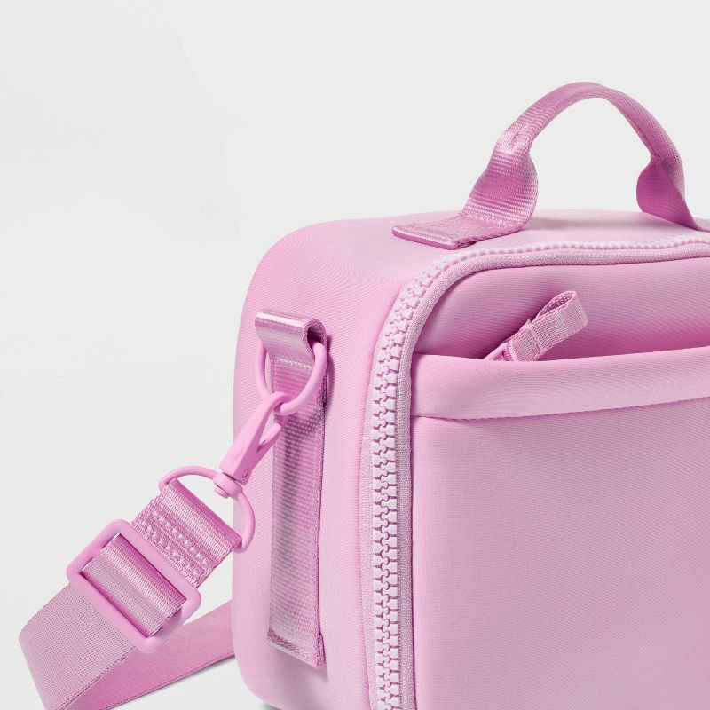 slide 4 of 4, Faux Neoprene Lunch Tote - All In Motion™️Pink: Zipper Closure, Solid Pattern, 1 ct
