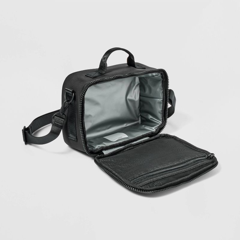 slide 2 of 4, Faux Neoprene Lunch Tote - All In Motion™️Black: Zippered Recycled Polyester Bag, 1 ct