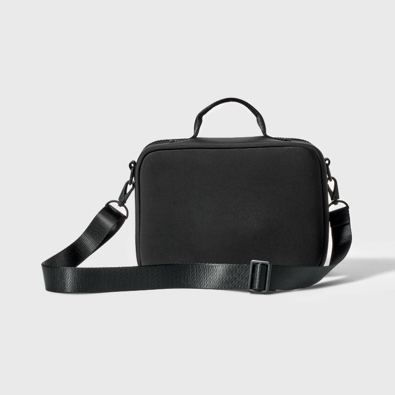slide 3 of 4, Faux Neoprene Lunch Tote - All In Motion™️Black: Zippered Recycled Polyester Bag, 1 ct