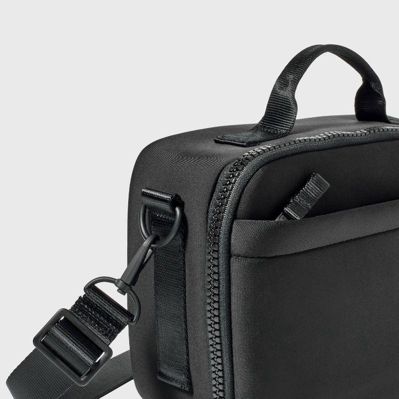 slide 4 of 4, Faux Neoprene Lunch Tote - All In Motion™️Black: Zippered Recycled Polyester Bag, 1 ct