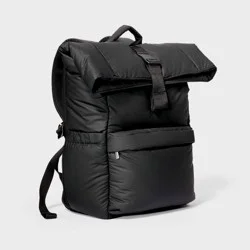 Puffer 16" Backpack Black - Open Story™: Water-Resistant, College Bookbag, Fits 15" Laptop