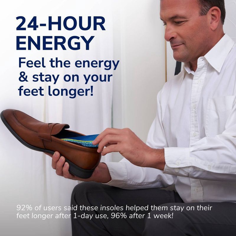 slide 7 of 12, Dr. Scholl's 24-Hour Energy Multipurpose Insoles, Trim to Fit, Men's Shoe Size 8-14 - 1 Pair, 1 ct