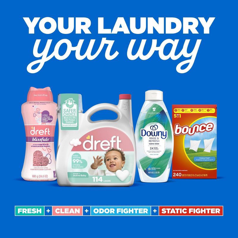 slide 3 of 10, Dreft Original Stage 2: Active Baby HE Liquid Laundry Detergent 80 Loads - 105 fl oz, 105 fl oz