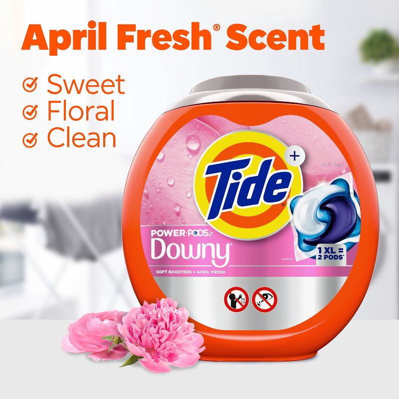 slide 6 of 9, Tide + Downy April Fresh HE Deep Cleaning Concentrated Laundry Detergent Pods 25 Pacs - 35oz, 35 oz