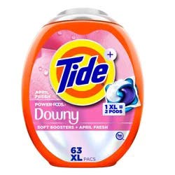 Tide + Downy April Fresh HE Deep Cleaning Concentrated Laundry Detergent Pods 63 Pacs - 88oz