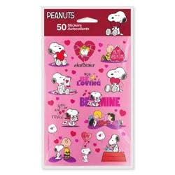 Peanuts 50ct 2 Sheets Valentine's Day Stickers Snoopy Charlie Brown Woodstock Sally Lucy Schroeder