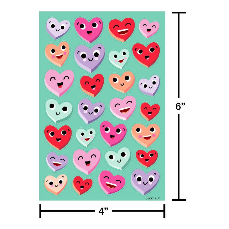 slide 3 of 5, American Greetings 9ct Valentine's Day Stickers Assorted Animated Hearts, 9 ct