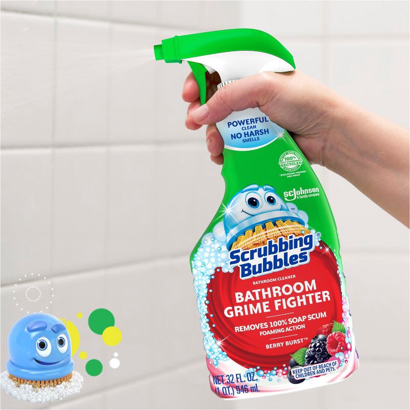 slide 2 of 11, Scrubbing Bubbles Bathroom Cleaner Spray Grime Fighter - Berry Burst - 32 fl oz​, 32 fl oz