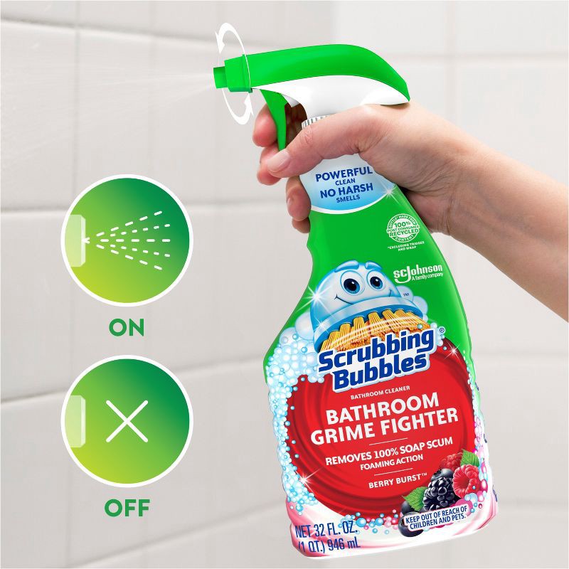 slide 6 of 11, Scrubbing Bubbles Bathroom Cleaner Spray Grime Fighter - Berry Burst - 32 fl oz​, 32 fl oz
