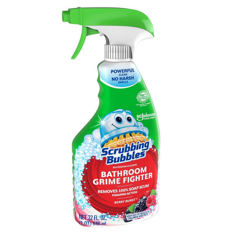 slide 11 of 11, Scrubbing Bubbles Bathroom Cleaner Spray Grime Fighter - Berry Burst - 32 fl oz​, 32 fl oz
